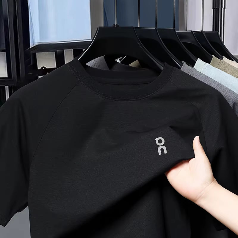 High Quality Summer Short Sleeved T-Shirt 2025 Summer Men'S New Product High-Quality and Comfortable Solid Color Casual Top