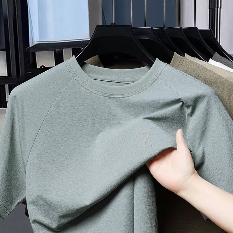 High Quality Summer Short Sleeved T-Shirt 2025 Summer Men'S New Product High-Quality and Comfortable Solid Color Casual Top